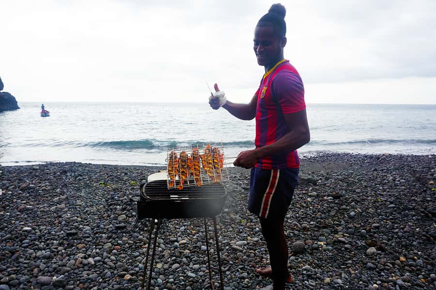 From Praia: Boat Trip, Snorkeling, Cave & BBQ on the Beach - From Praia to Assomada by road