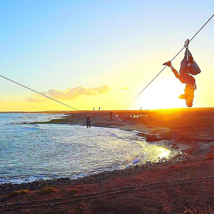 From Santa Maria: Sal island Zipline Experience (Official) - Waiting at the launch point