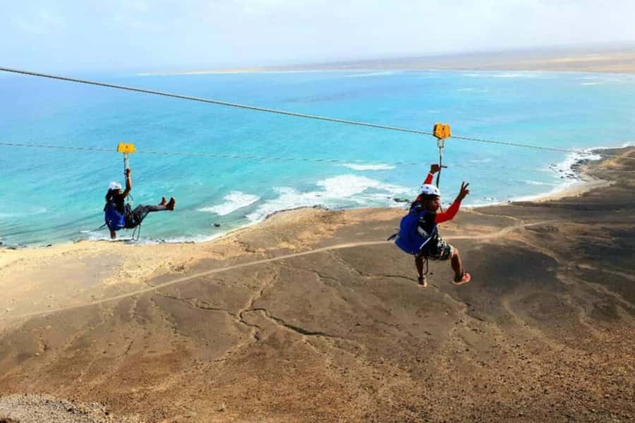 From Santa Maria: Sal island Zipline Experience (Official) - The 1,000-meter zipline over Sal