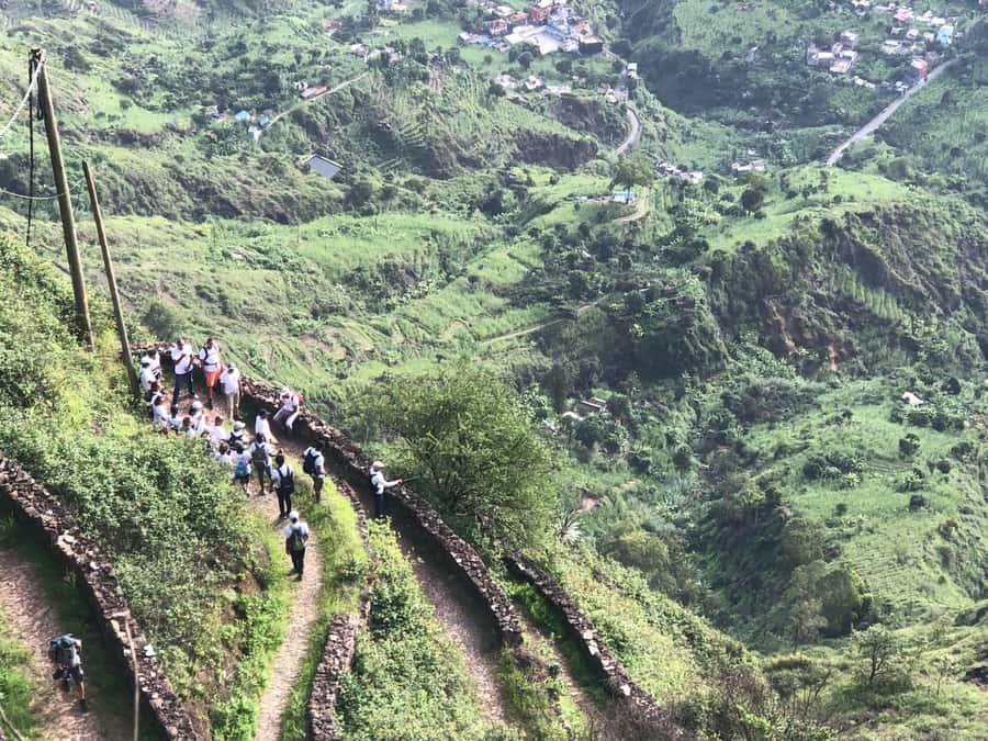 Hike from the Cova Volcano Crater to Ribeira Paúl - Sugar Cane, Farms, and Traditional Grogue