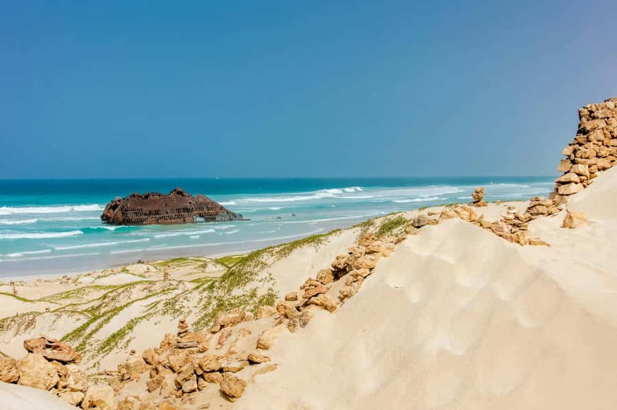 Postcards of Boa Vista 4x4 Tour with Shipwreck & Local Lunch - Cabo Santa Maria and the shipwreck on the beach