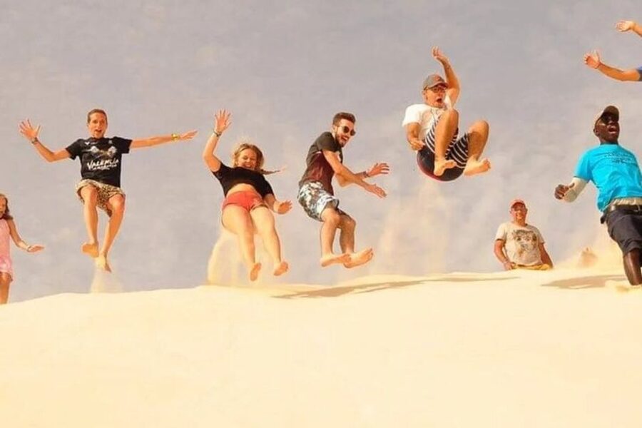 Sal Rei, Santa Monica Beach, Caves, Dunes & Shipwreck Tour - Viana Desert: white dunes and a little greenery