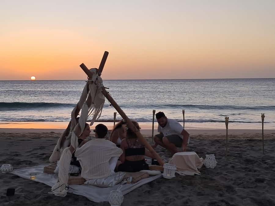 Sal: Romantic Sunset Escape with Wine and Roundtrip Transfer - Arriving at the private beach setup