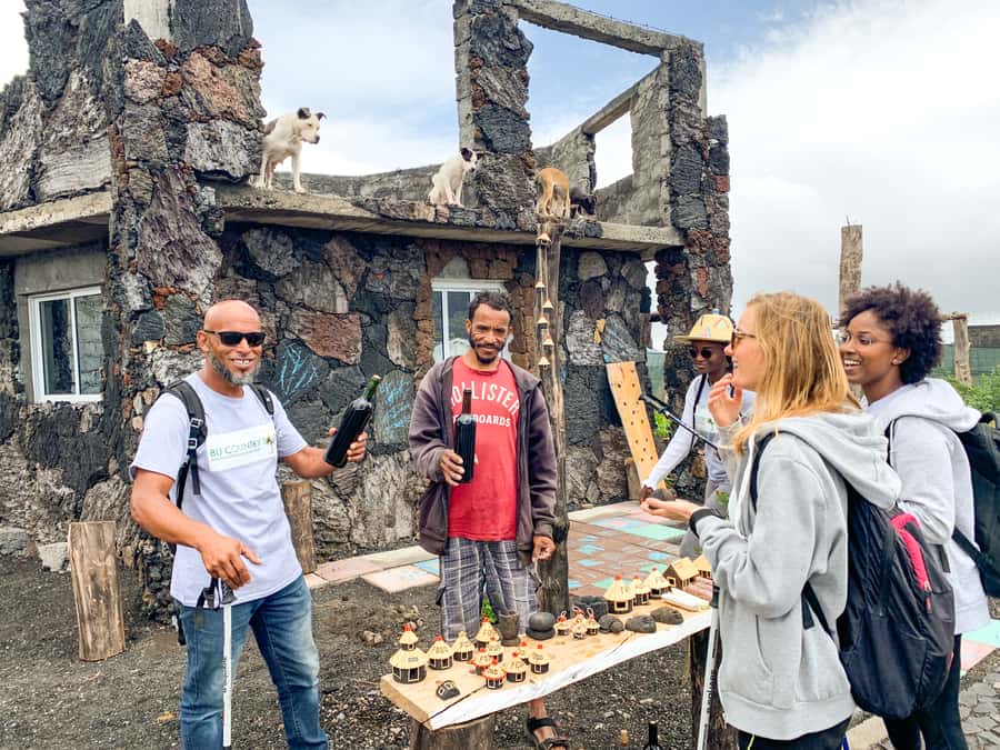 São Filipe: Fogo Volcano with Wine and Cheese Tasting - Homes built from lava after the 2014 eruption