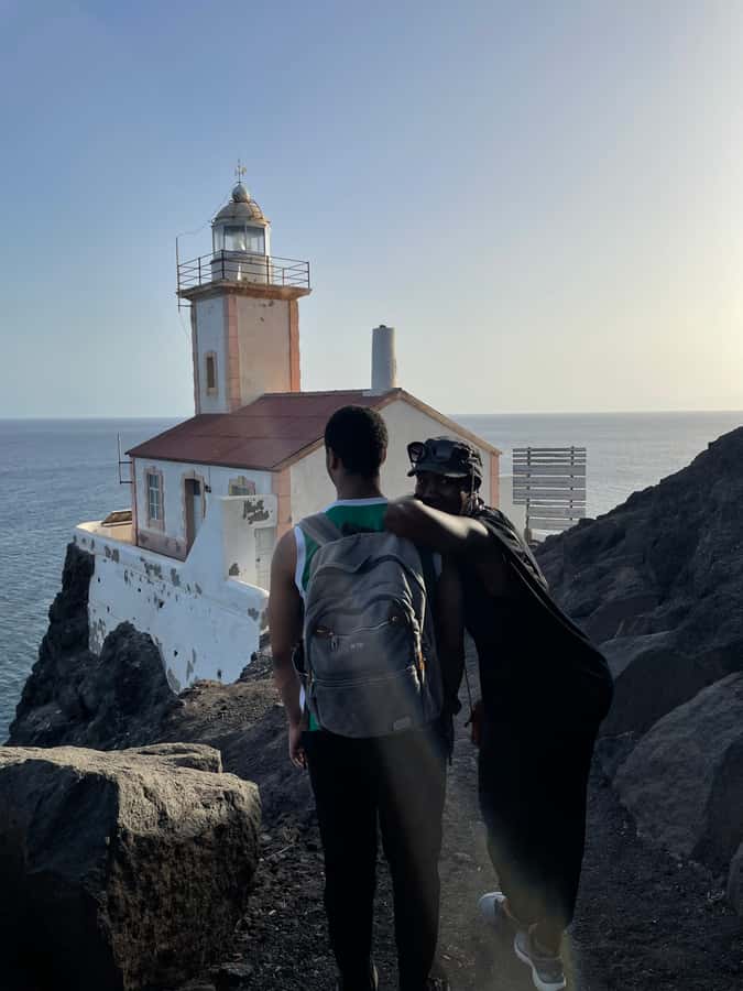 Sunset Hike to Lighthouse, Dona Amélia - Returning down the mountainside to the beach