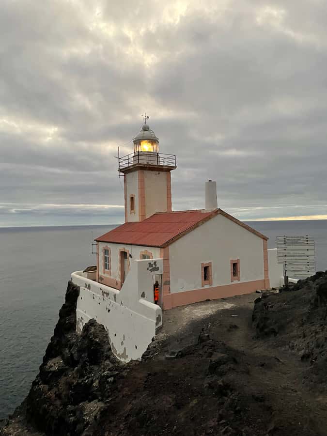 Sunset Hike to Lighthouse, Dona Amélia - Climbing the man-made mountain path
